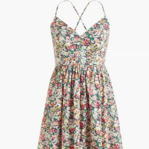 JCrew Liberty London  Thorpe Lace Up Floral Lined Pocket Dress